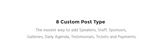 Conference - 8 custom post type
