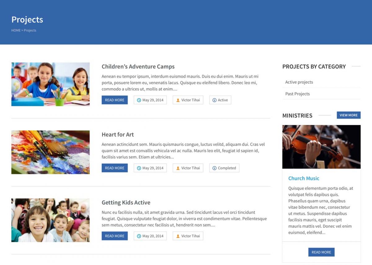 Displaying Projects - Benevolence Docs