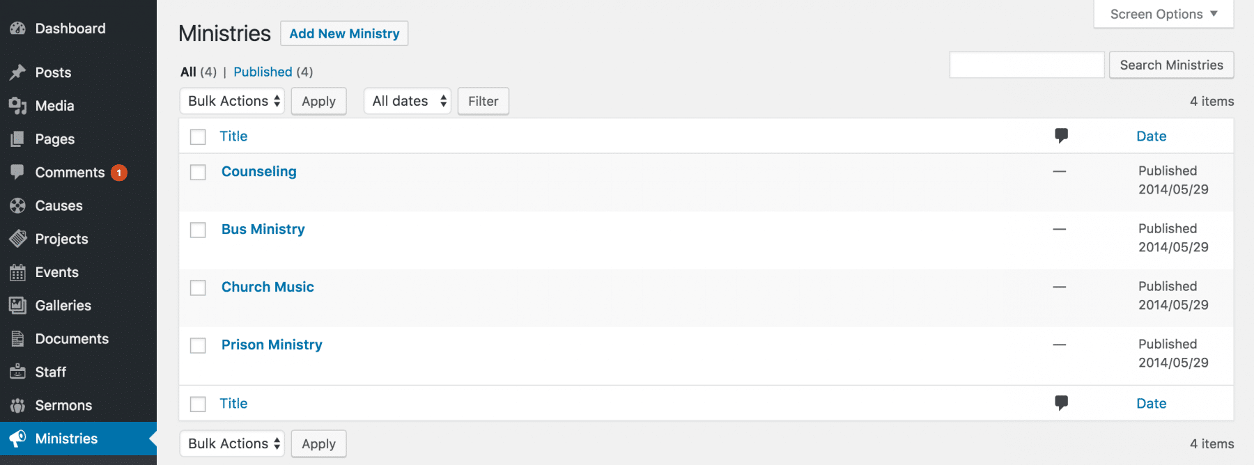 All Ministries - WPlook Documentation