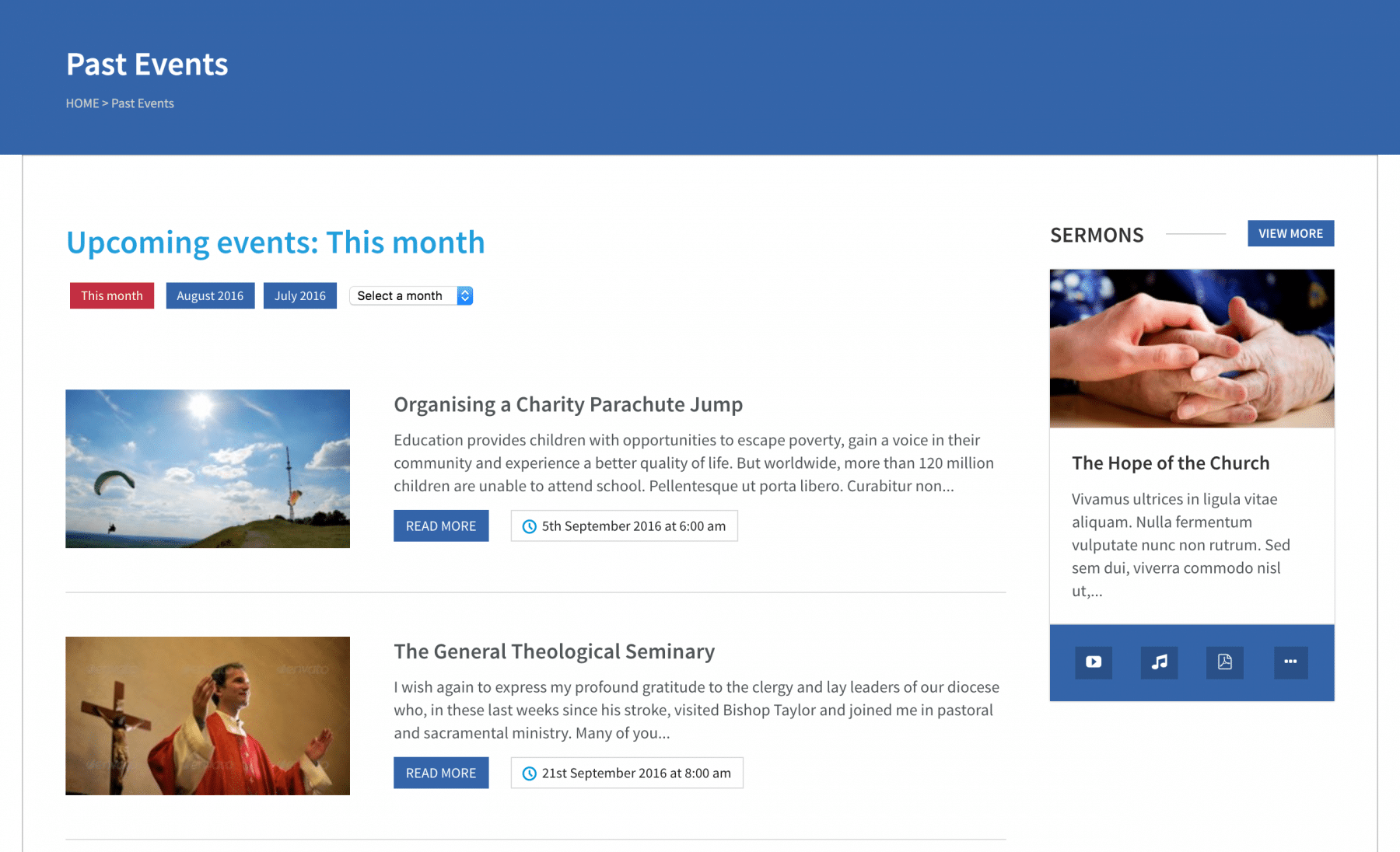 Displaying Events - Benevolence Docs