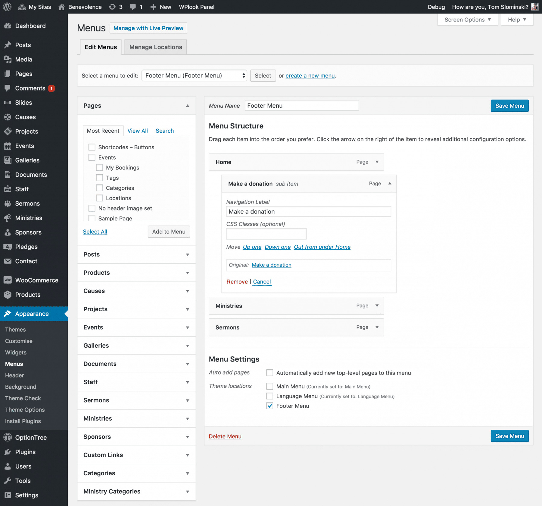 Menus - WPlook Documentation