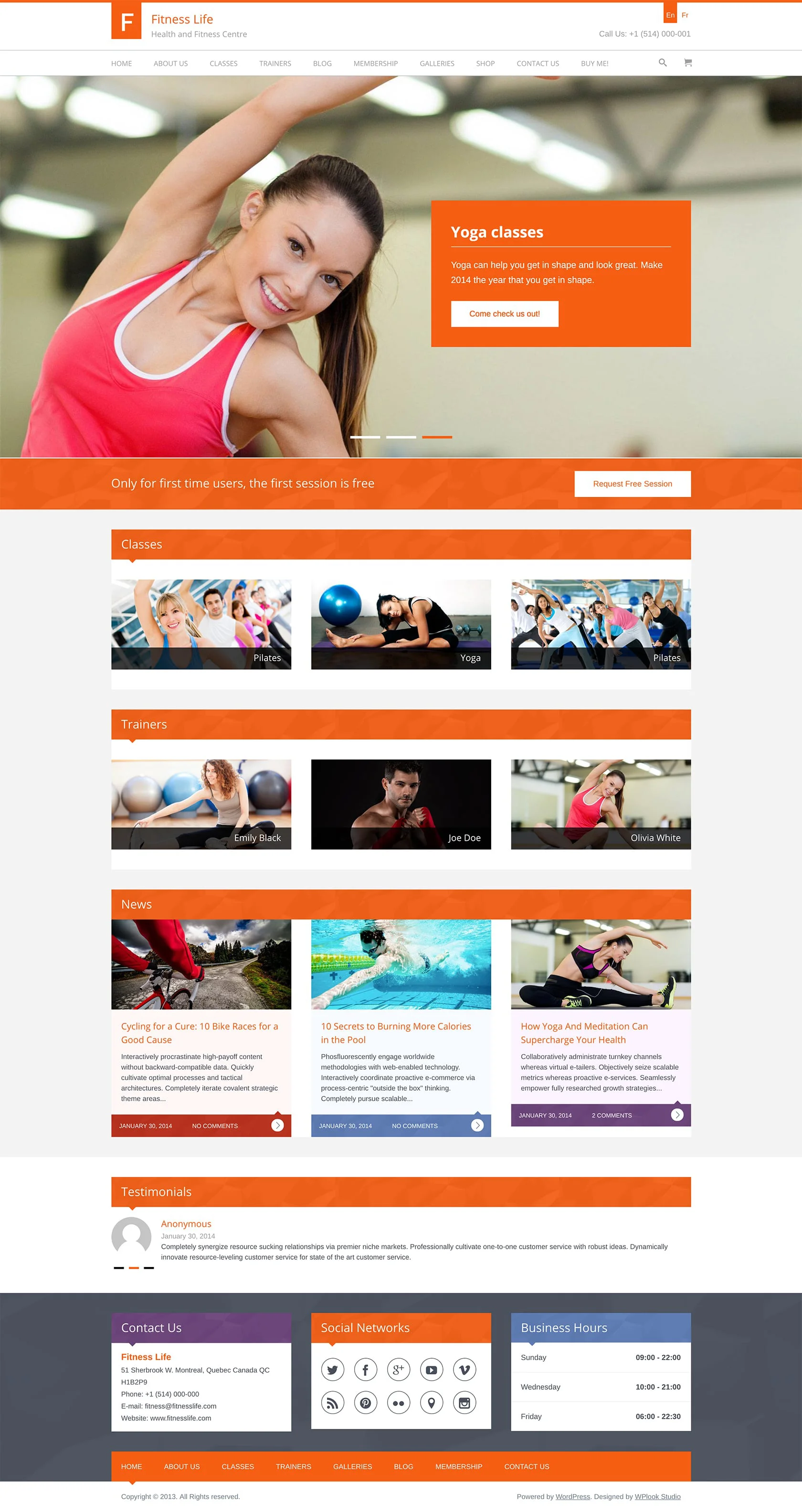 Fitness WordPress Theme