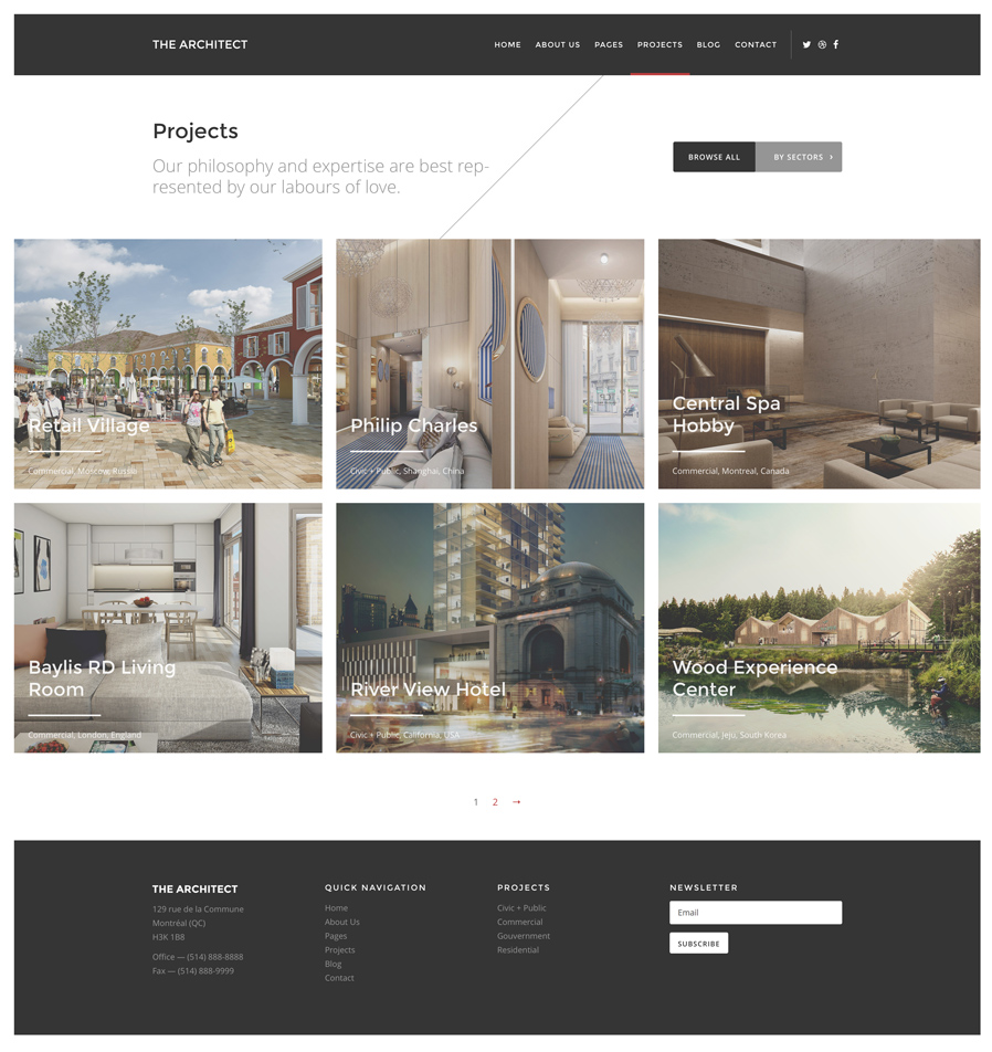 Architect WordPress Theme designed for Architects