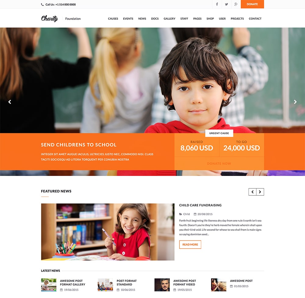 2017 Charity WordPress Theme