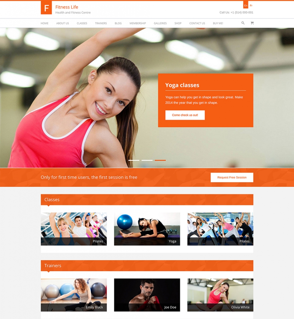 FitnessLife WordPress Theme for Gym