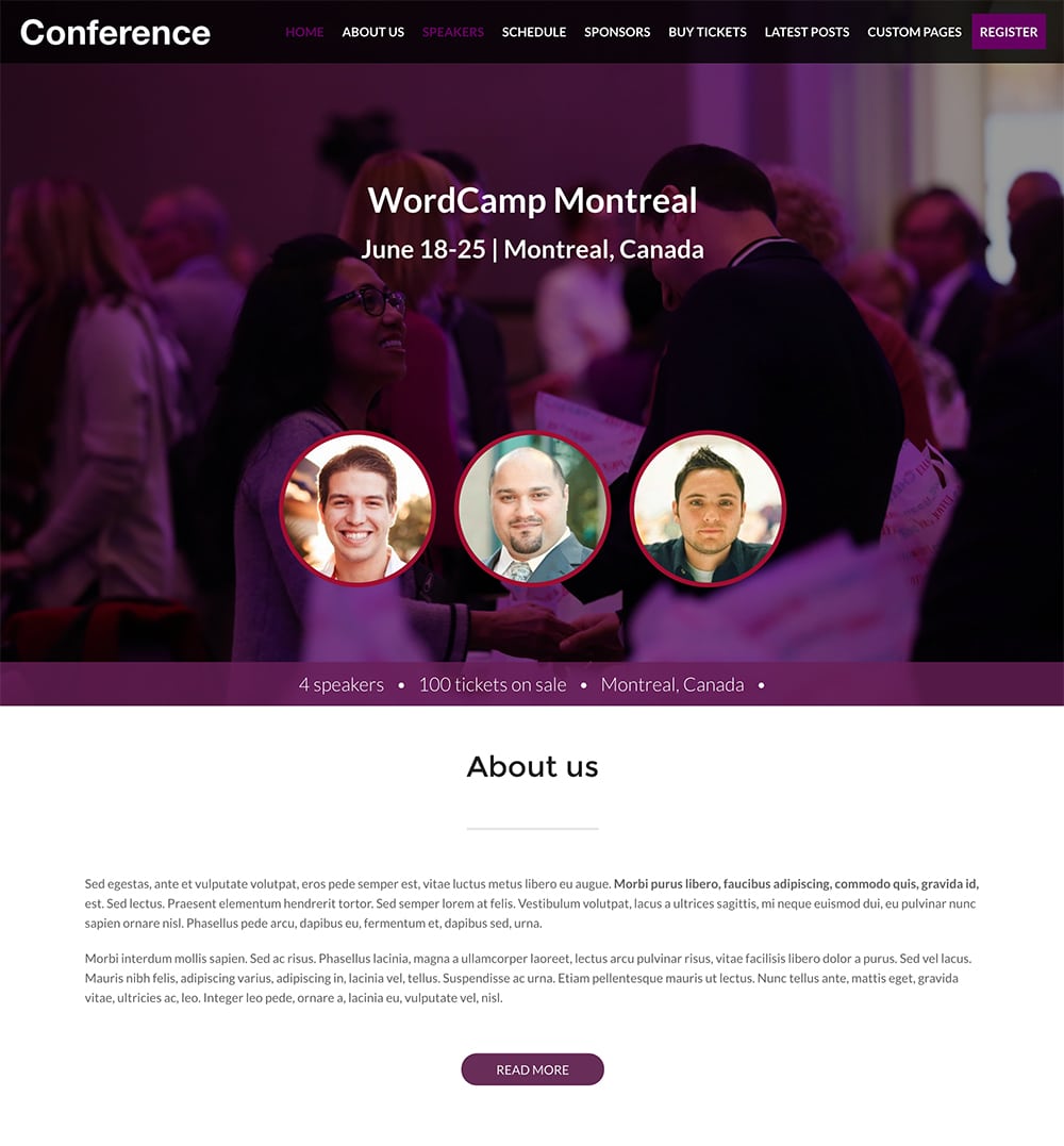 Best WordPress Theme For Conference