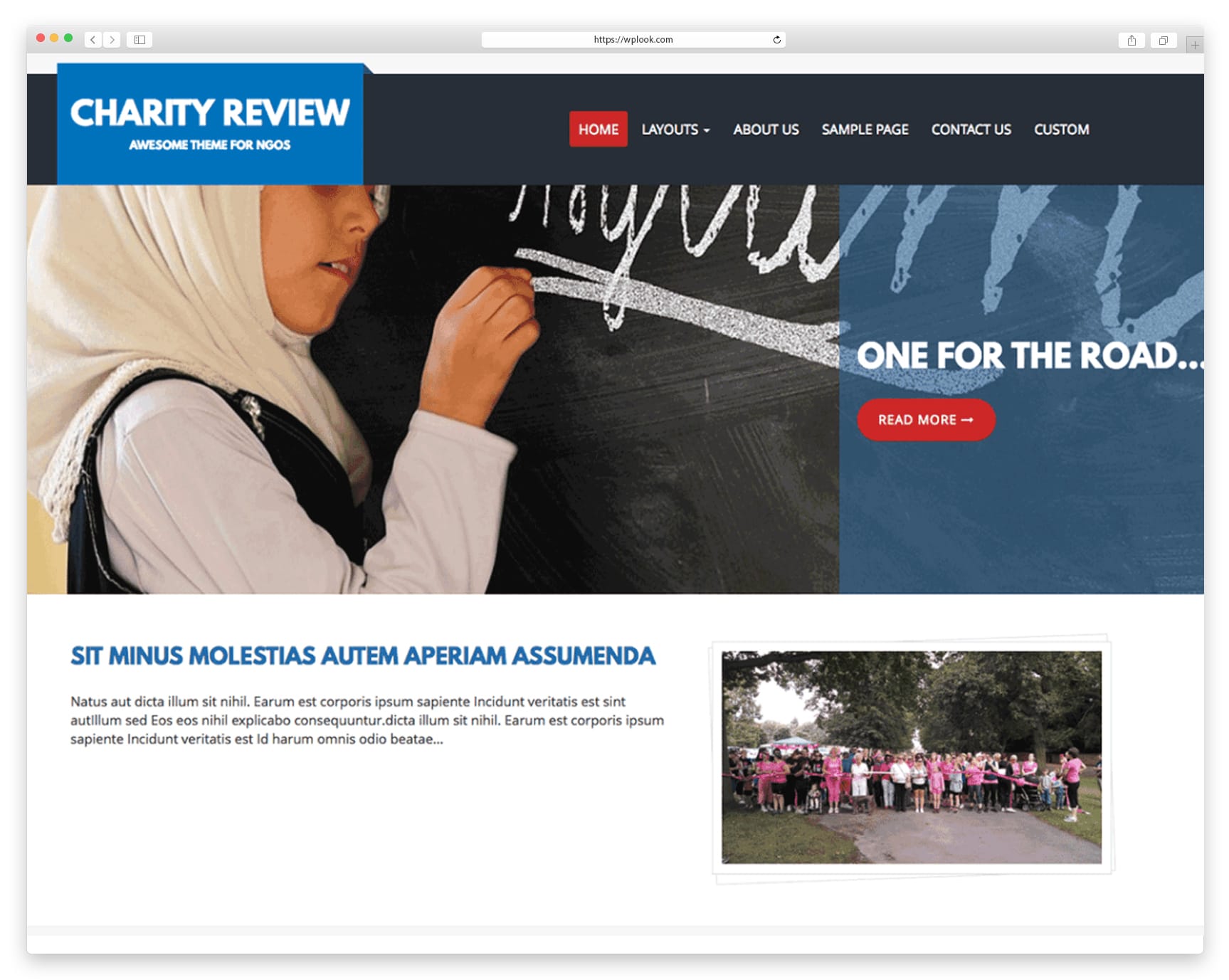 Free WordPress theme created for Non-profit organizations