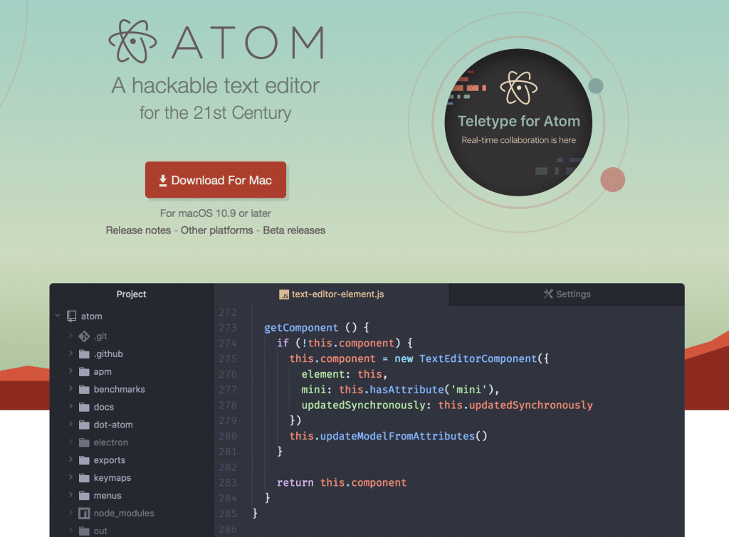 Atom code editor