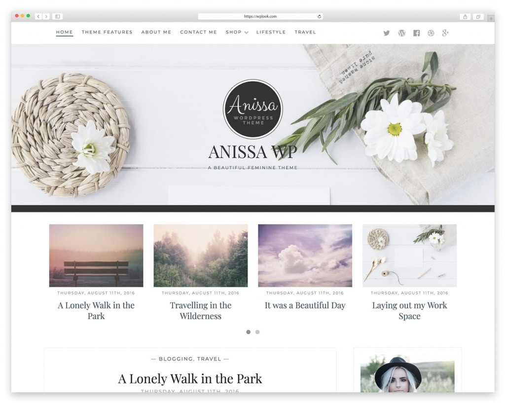 Anissa Beautiful Feminine Theme