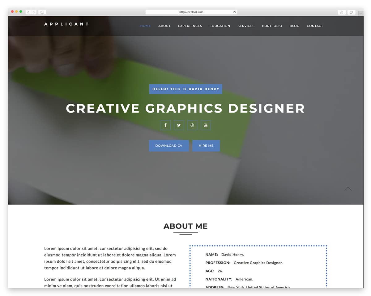 Resume Website Template