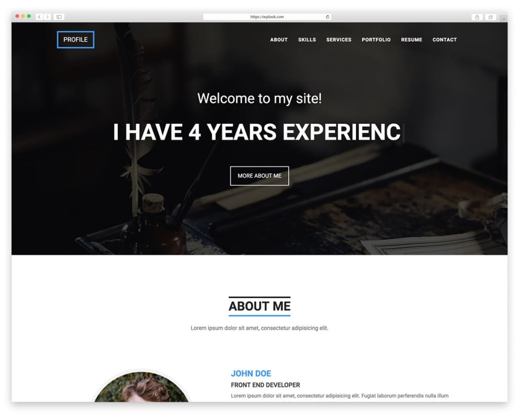 Profile - Resume Website Template