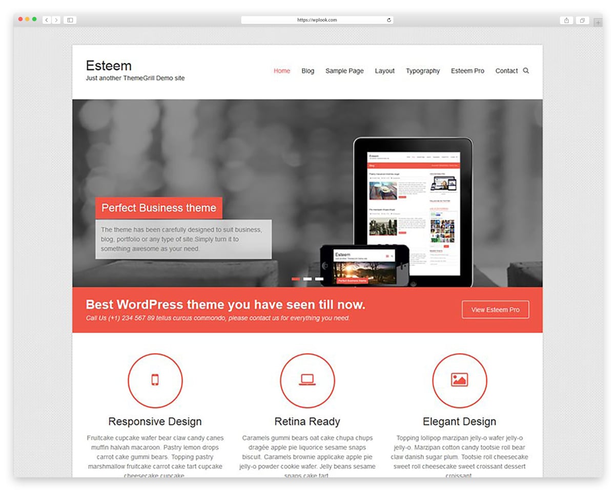 Esteem - Free responsive WordPress Theme