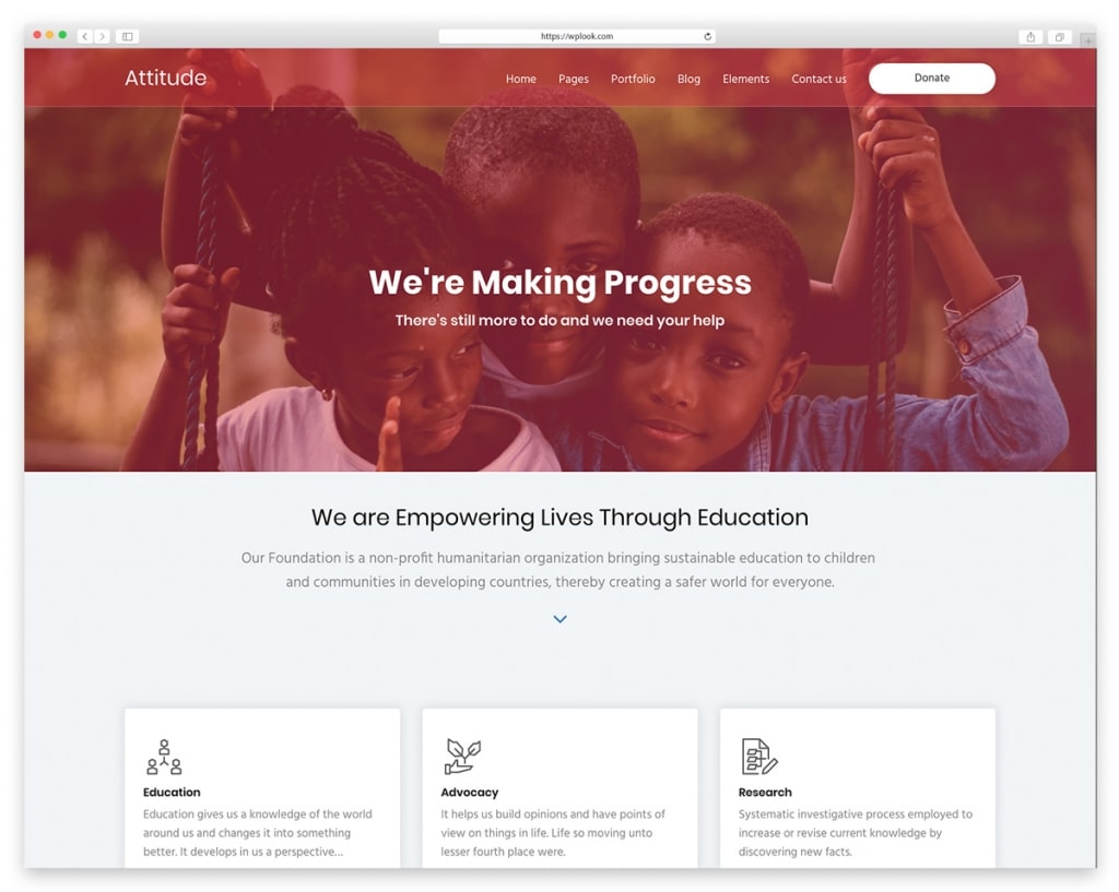 Attitude WordPress Theme for Charity