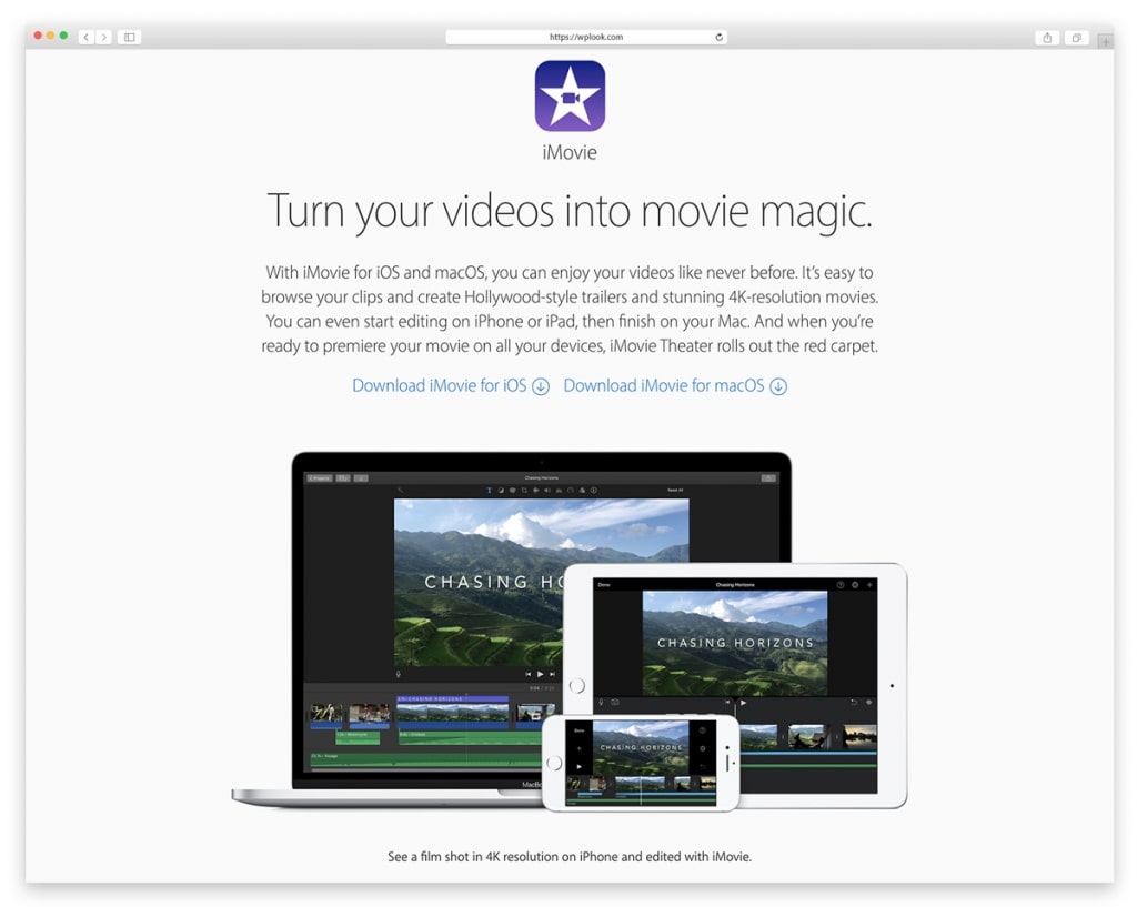 free video editing software for mac 1. apple imovie