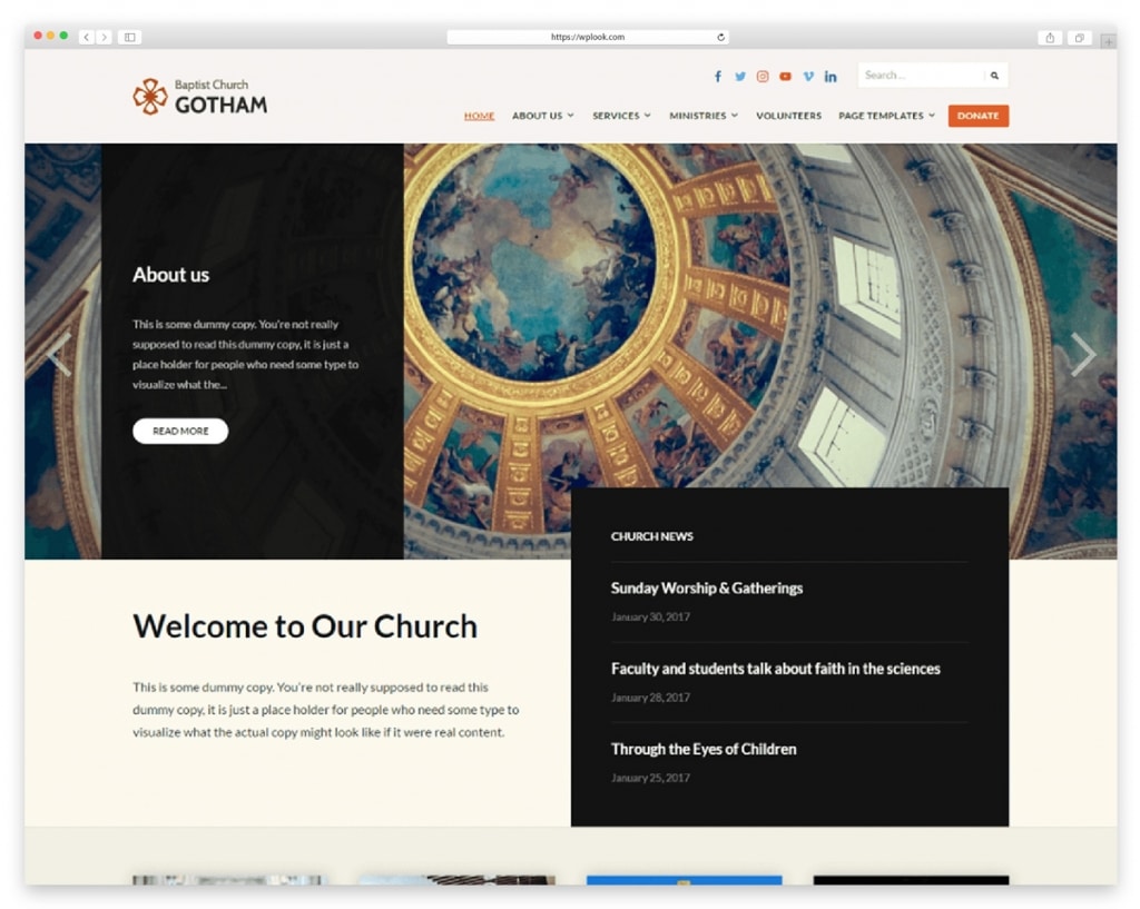 Faith Free WordPress Theme for Church