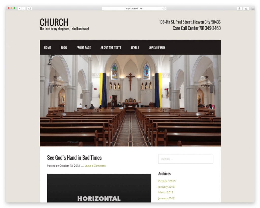 Church Free WordPress Theme for Non Profit