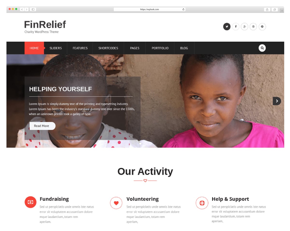 FinRelief - Free Church WordPress Theme