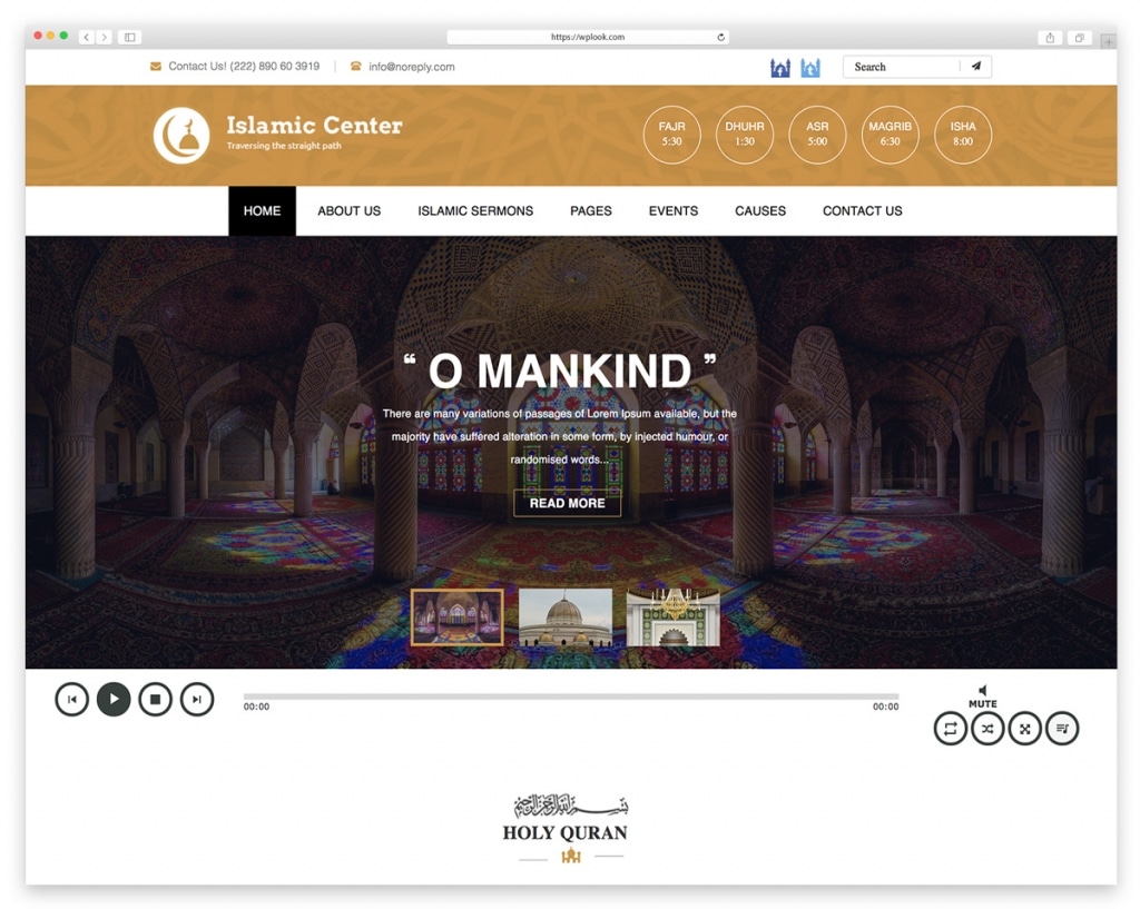 Islamic Center WordPress Theme