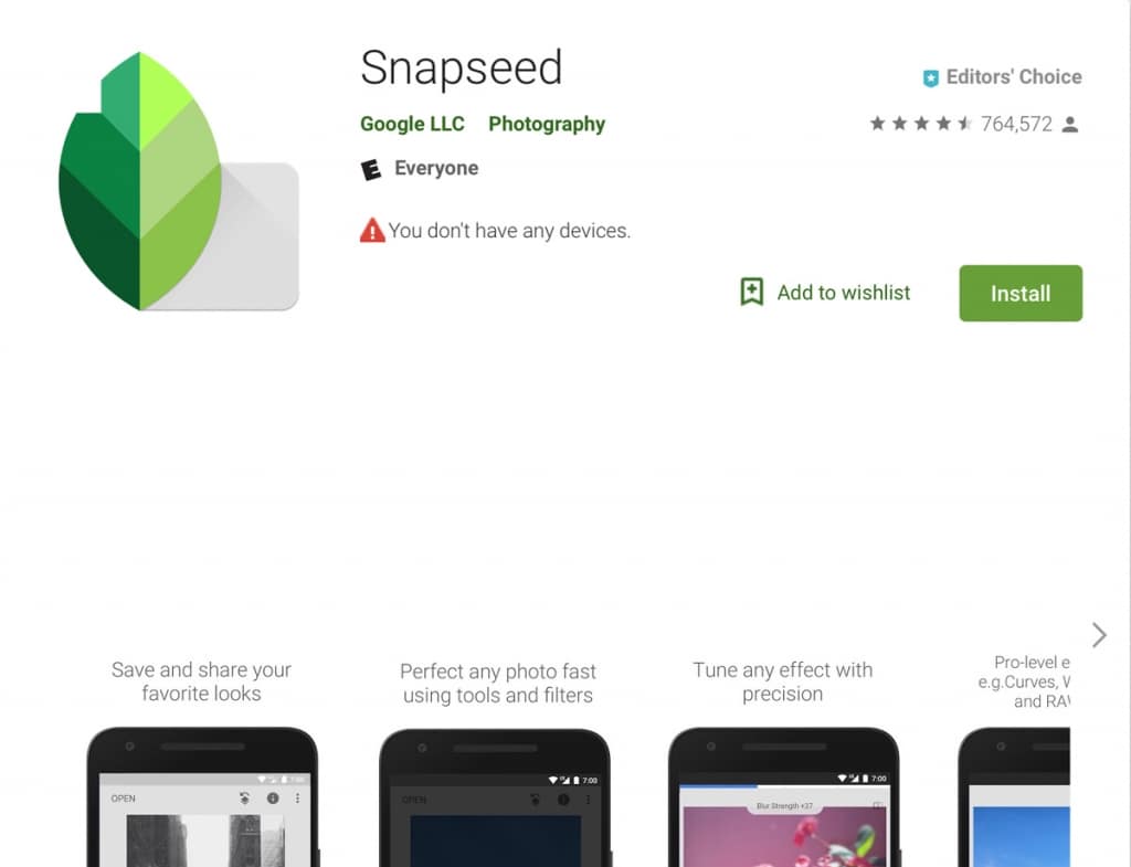 snapseed photo editing app download