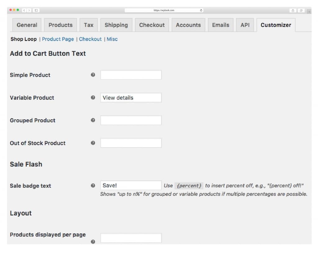 WooCommerce Customizer