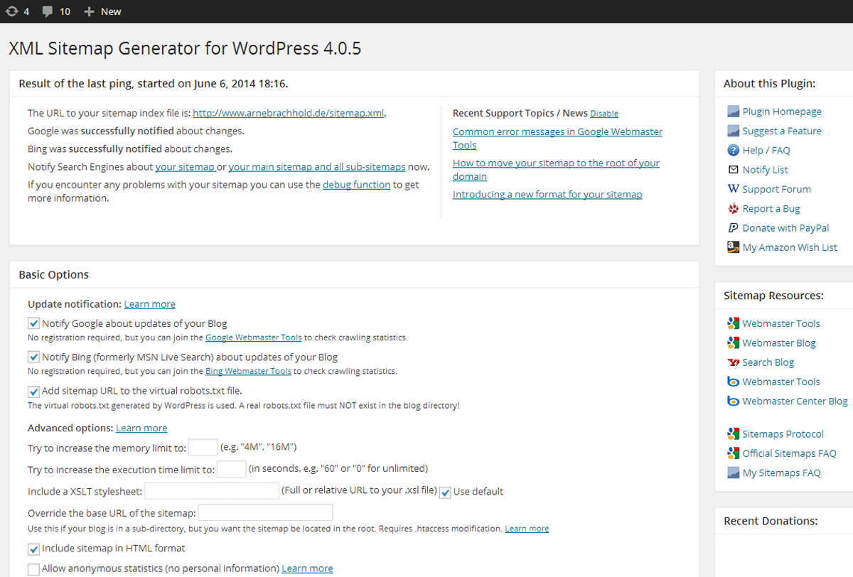 Google XML Sitemaps