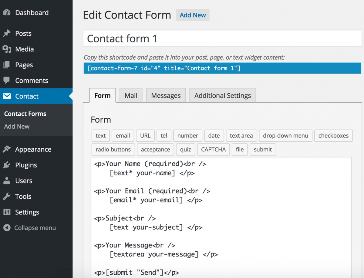 Contact Form 7 WordPress plugin