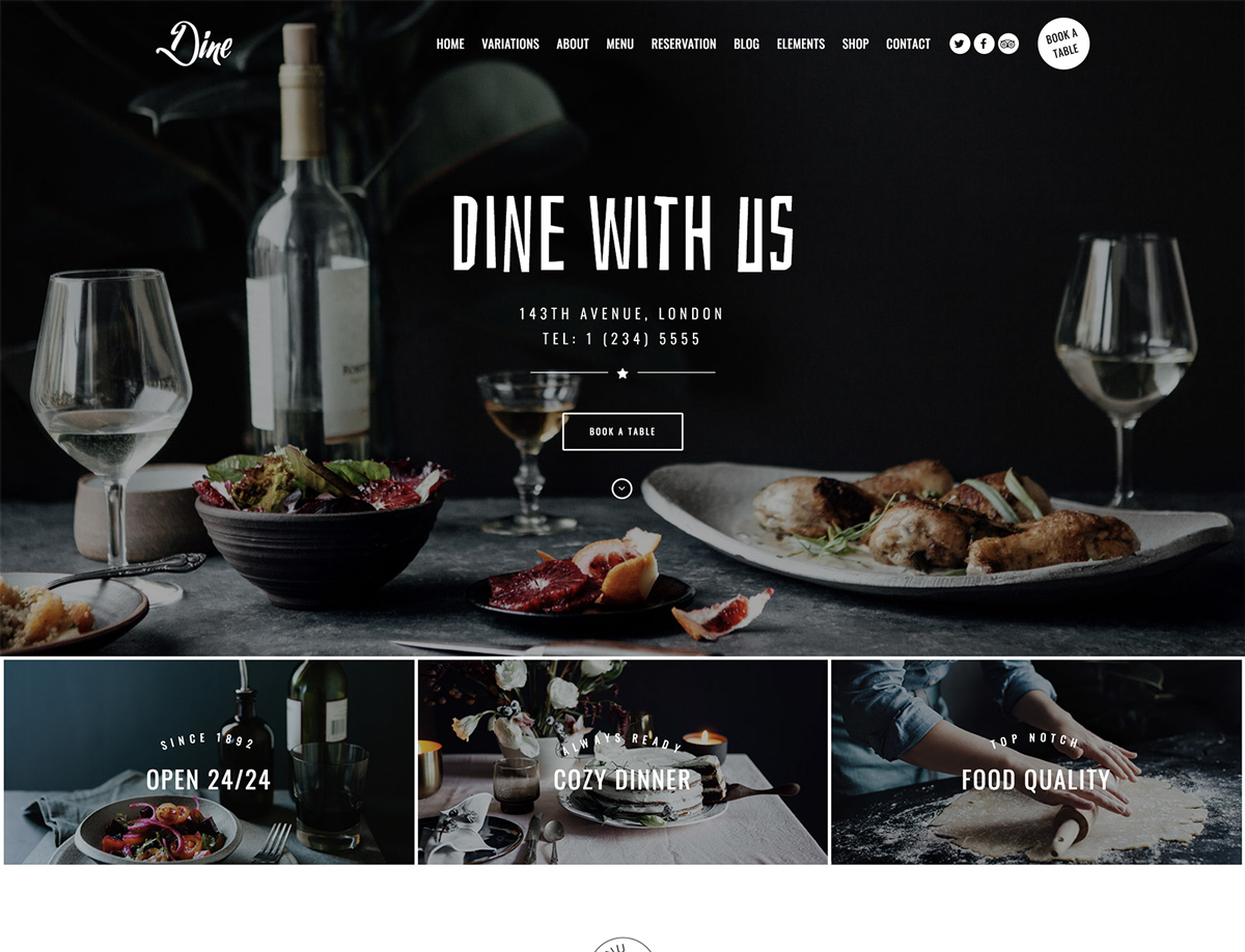 Dine - Elegant Restaurant WordPress Theme