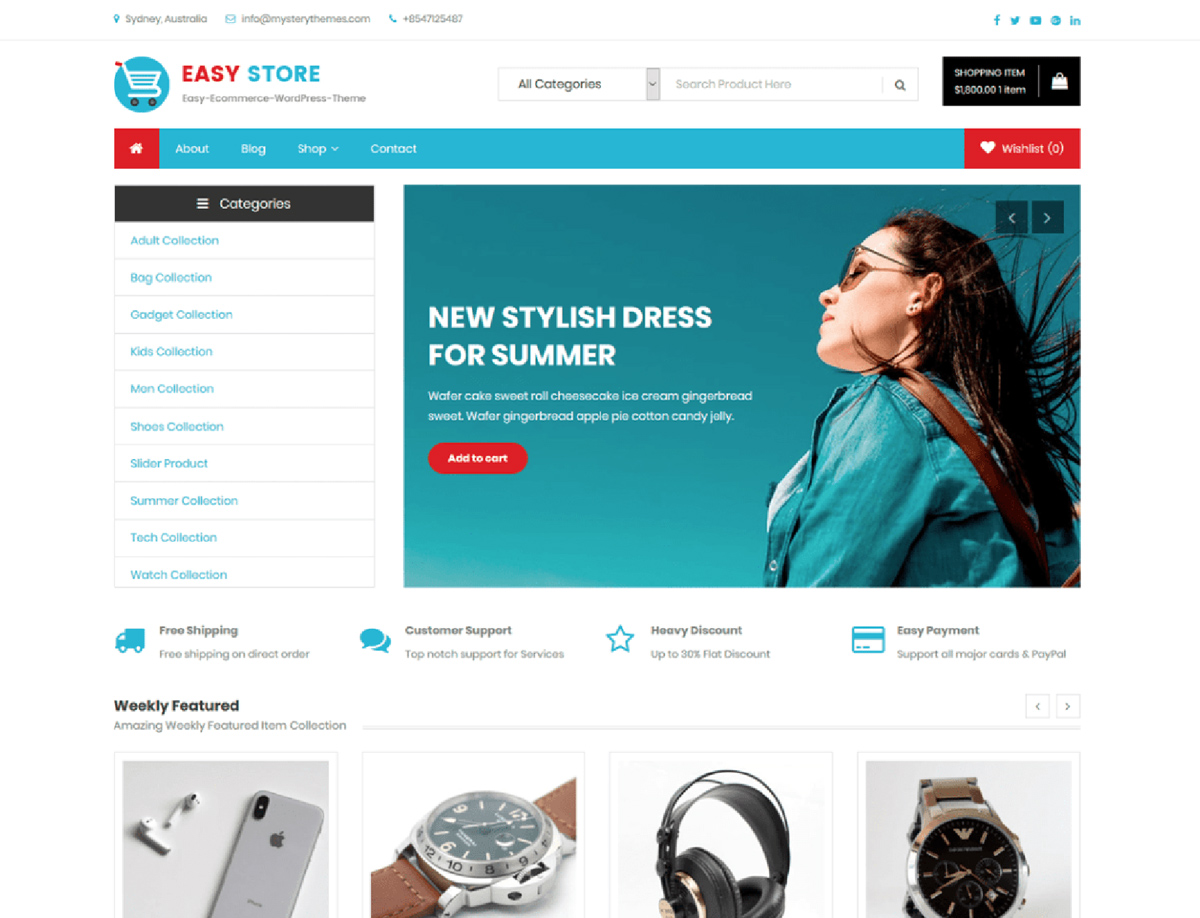 Easy Store - Free WordPress Ecommerce Theme