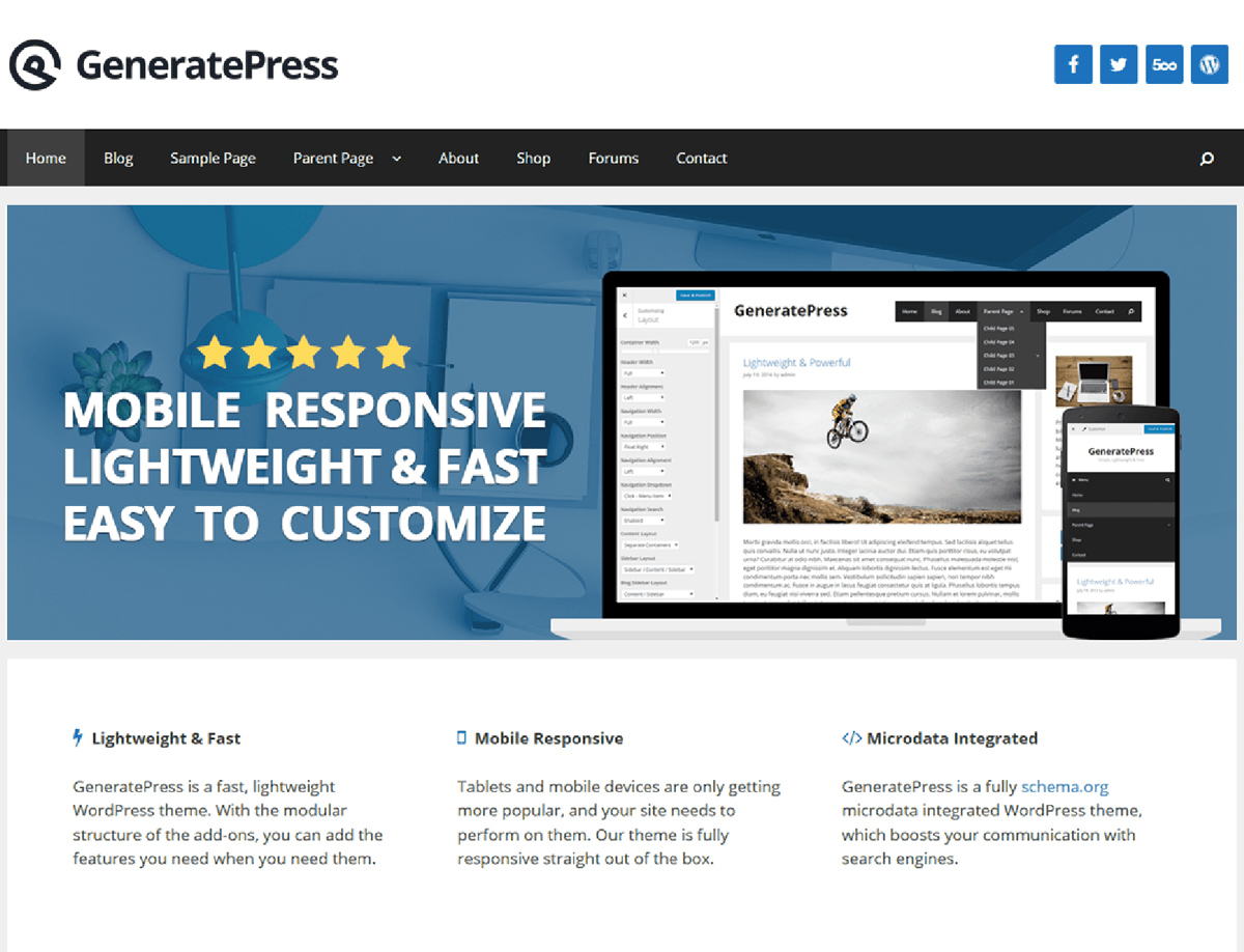 GeneratePress - responsive WordPress theme