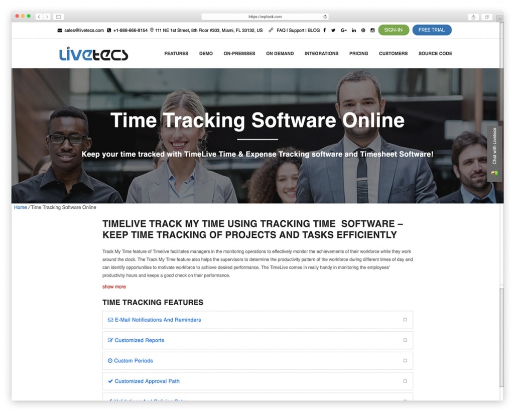 TimeLive - Web Based Timesheet Software