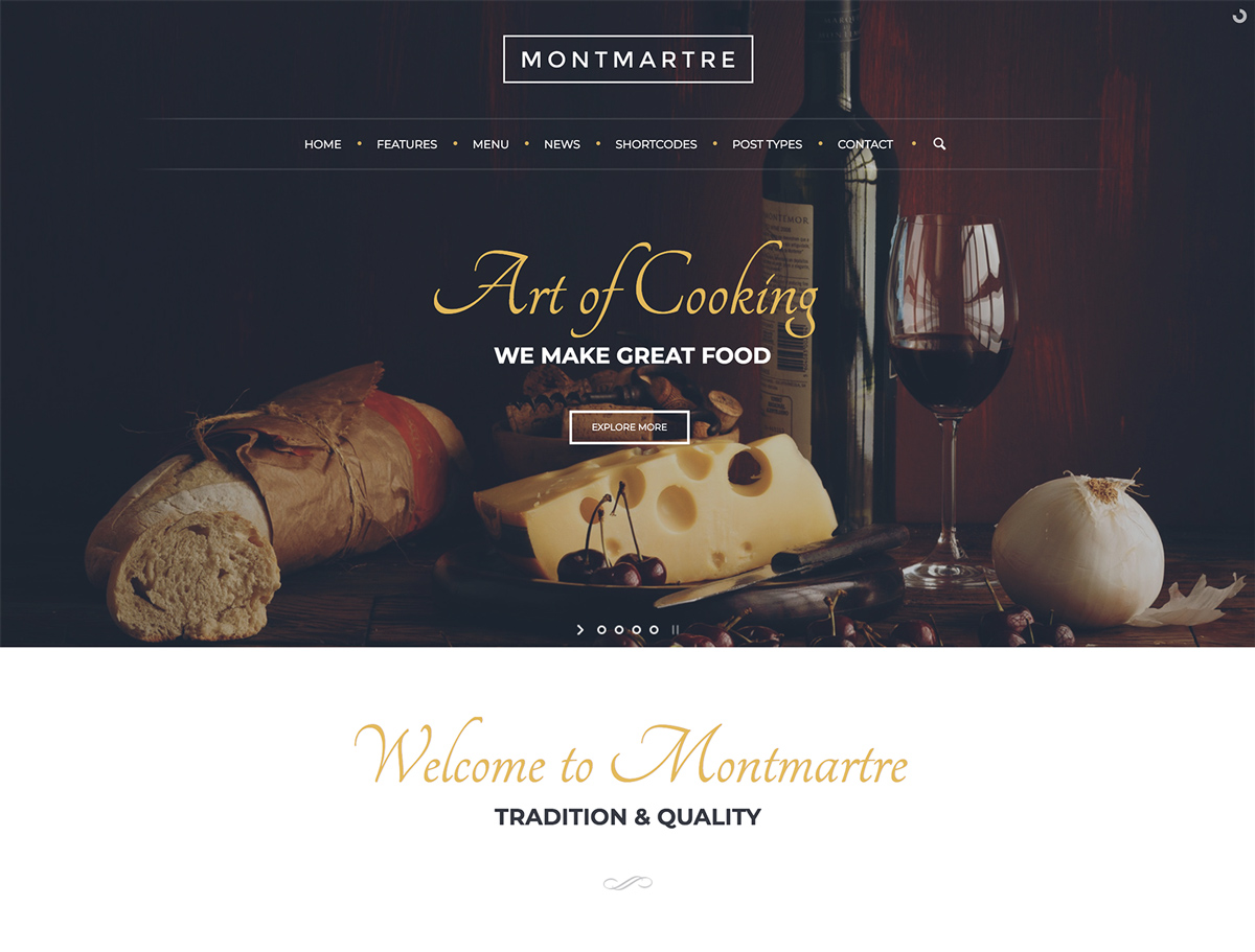 Montmartre - Cafe & Restaurant WordPress Theme