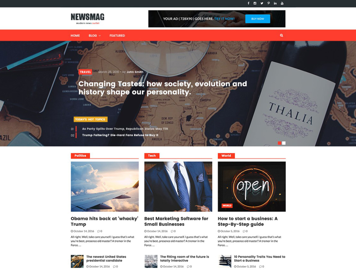 NewsMag - Free news or blog WordPress theme 