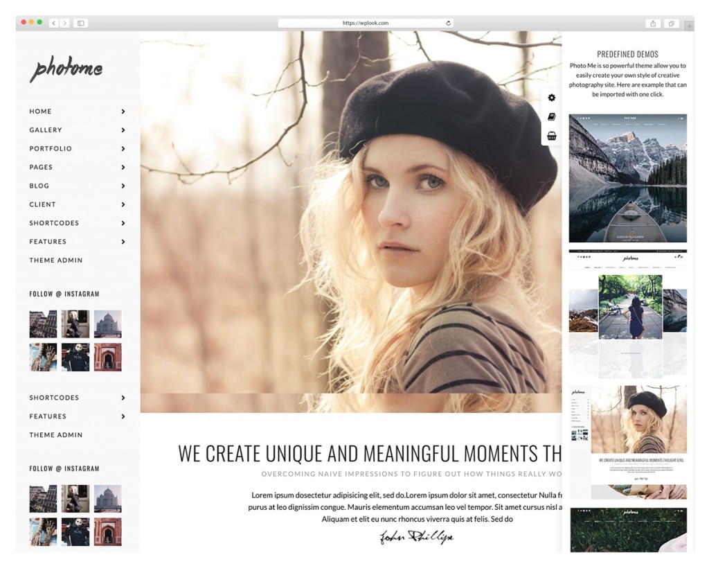 Photo Me - Photography WordPress Theme