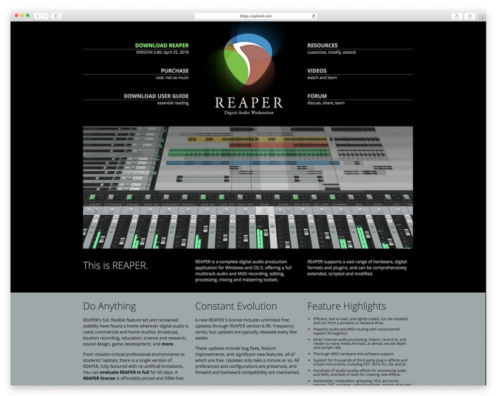Reaper - Digital Audio Production Application