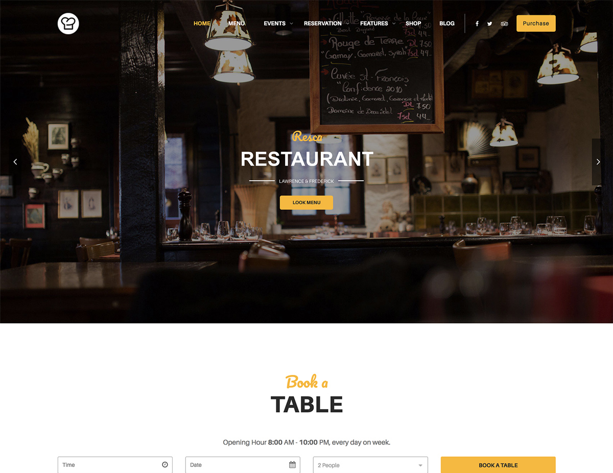 WordPress Restaurant Theme - Resca