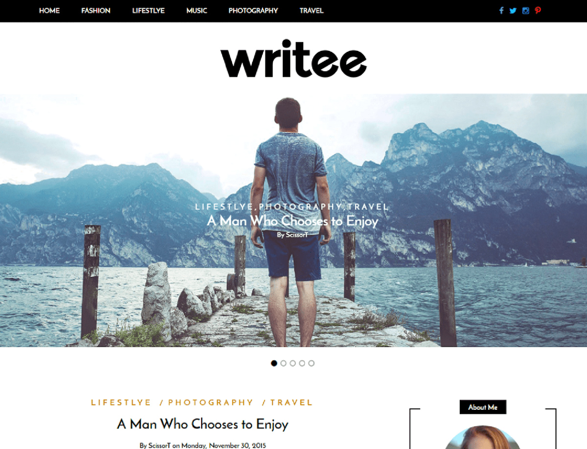 Writee - Free Blogging WordPress Theme