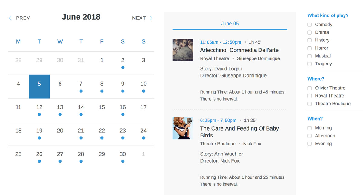 Events Schedule - Events WordPress Plugin