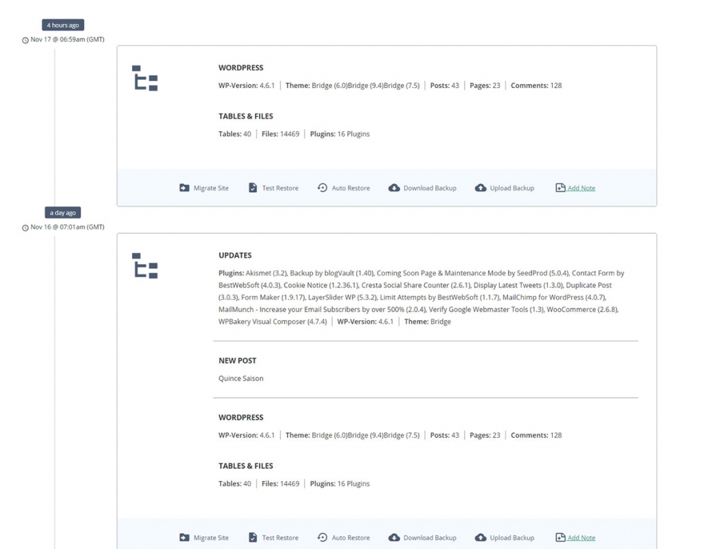 BlogVault WordPress backup service with off-site processing