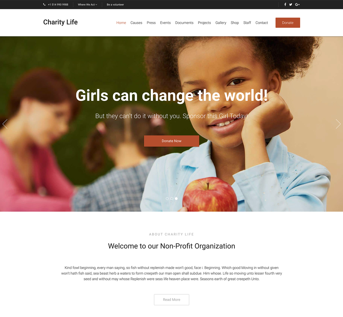 Charity Life Wordpress Theme For Charity Nonprofit Organization