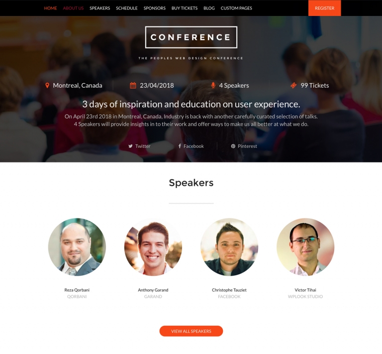 Conference - Free Event PSD Template | WPlook