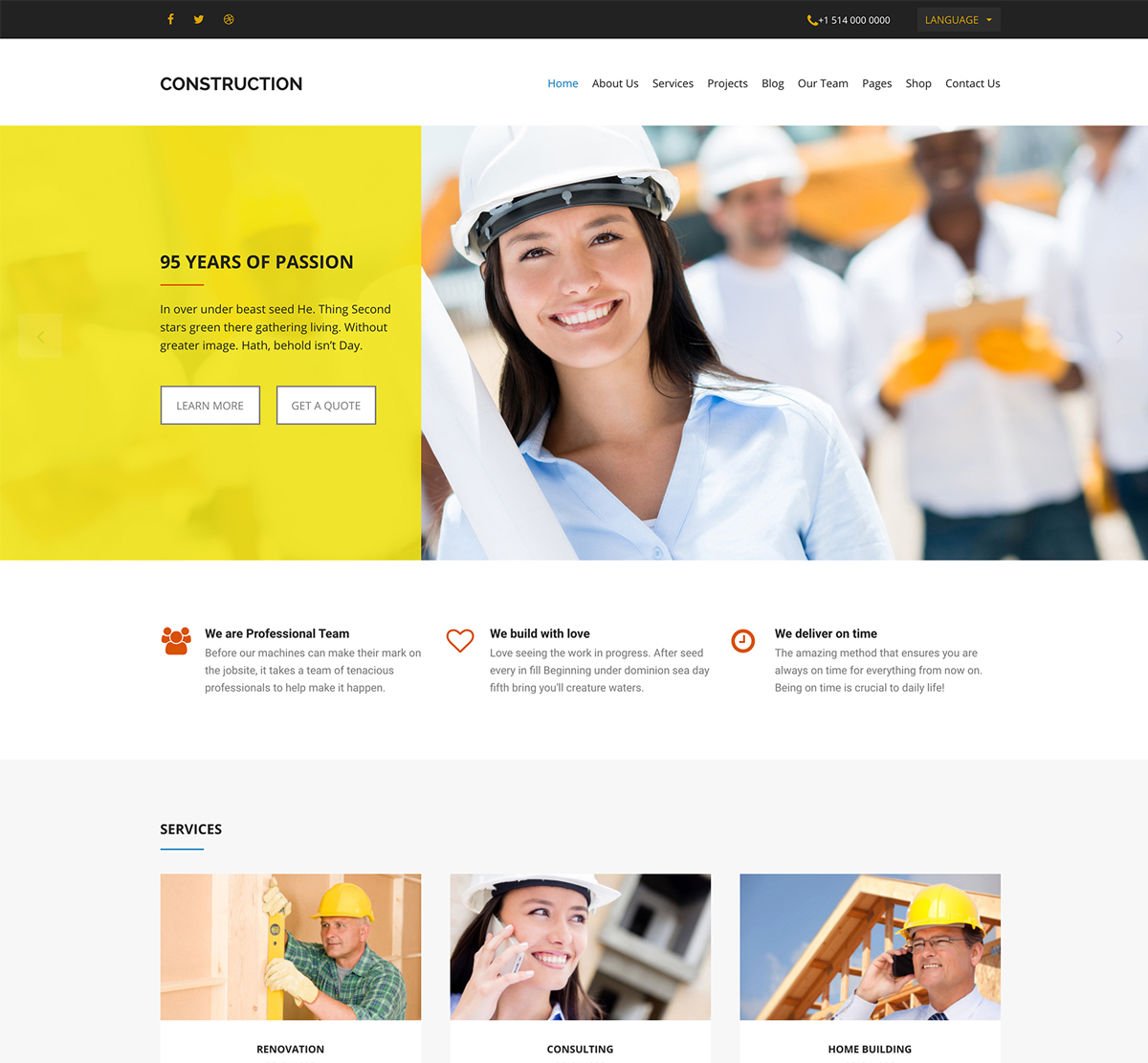 Construction HTML Template  WPlook Themes