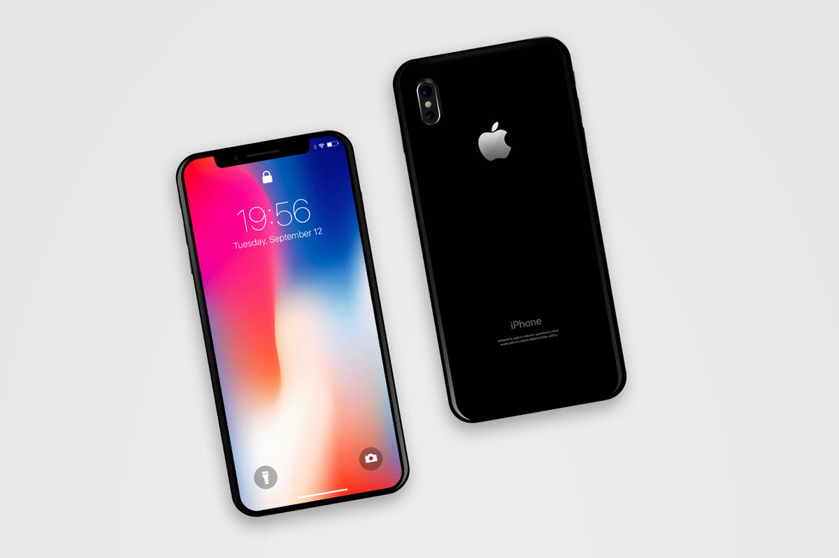 iPhone X Front & Back Mockup PSD
