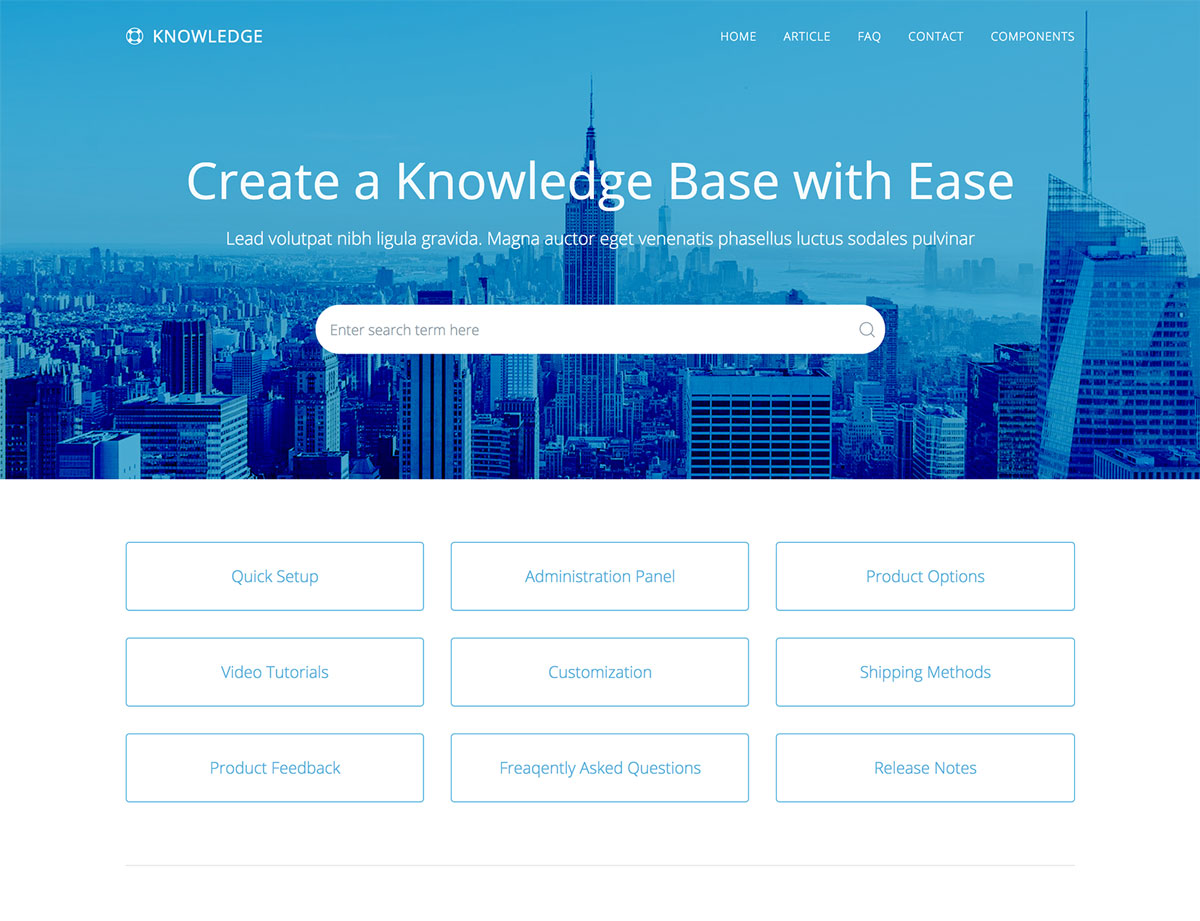 Knowledge - Responsive Knowledge Base & FAQ HTML Template