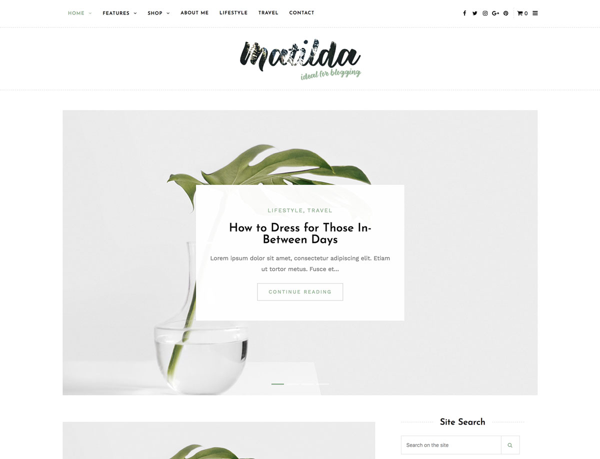 Matilda | Lifestyle Minimal WordPress Blog Theme