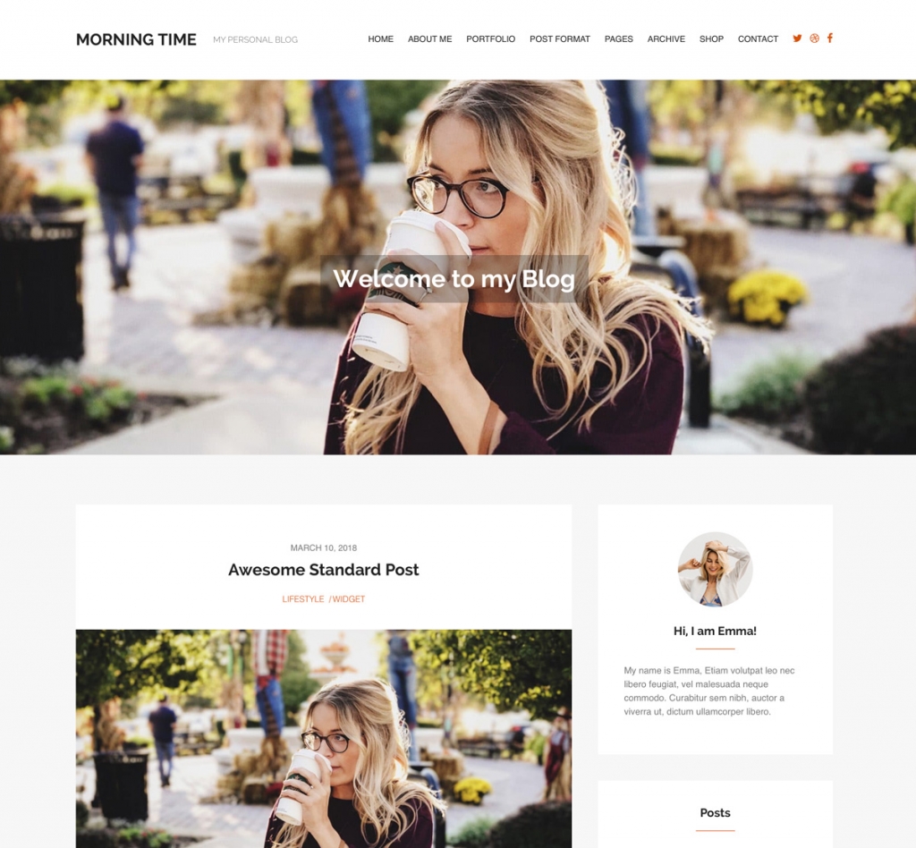 Morning Time WordPress Theme for Blogs