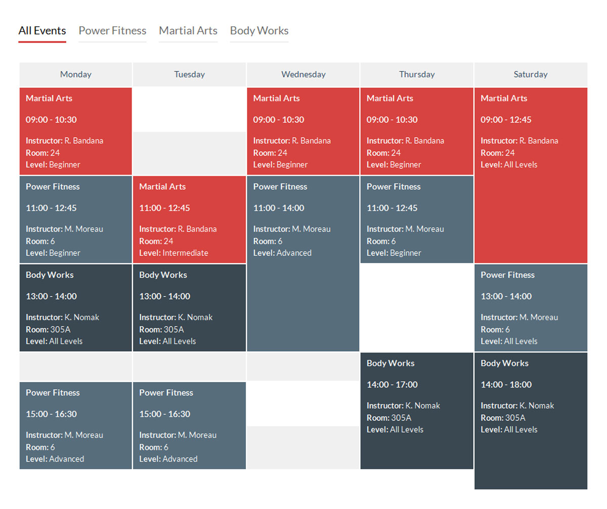 Timetable Responsive Schedule For WordPress