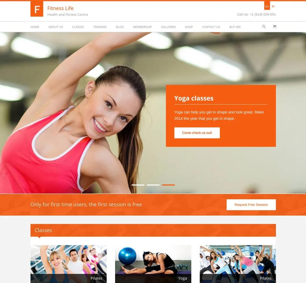 FitnessLife WordPress Theme for personal trainers and fitness coaches
