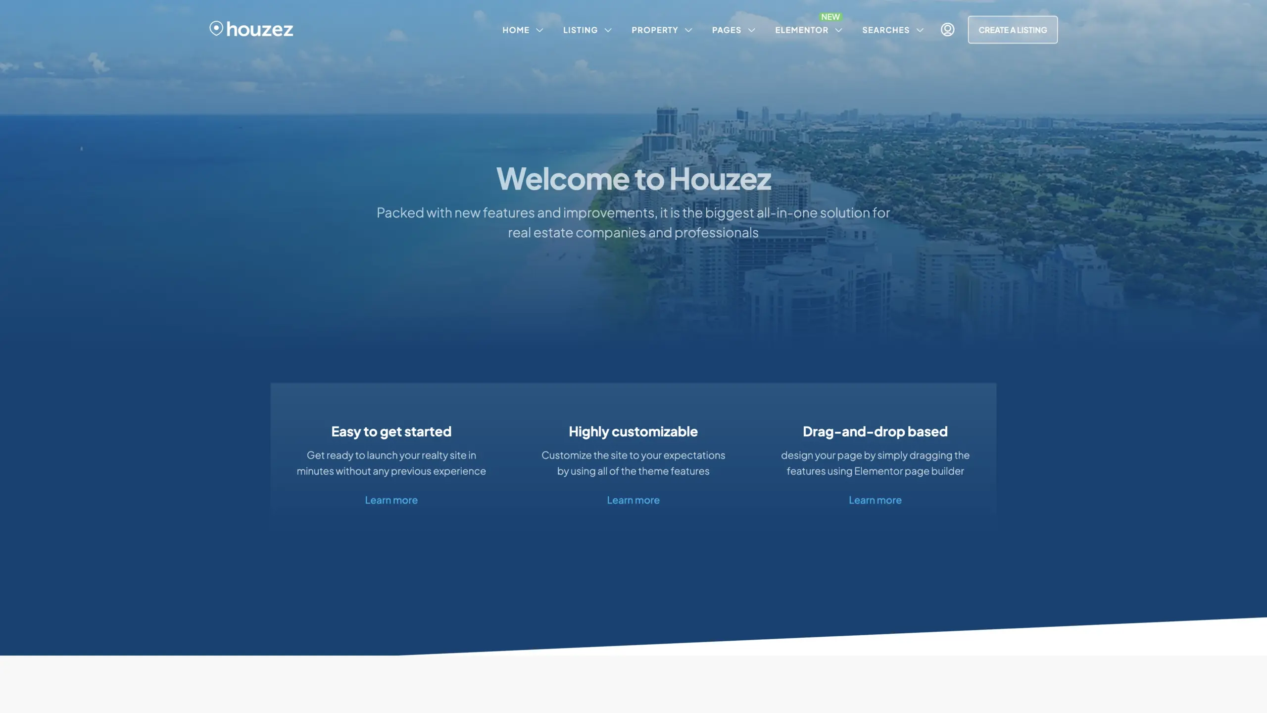 Houzez real estate WordPress theme with property management