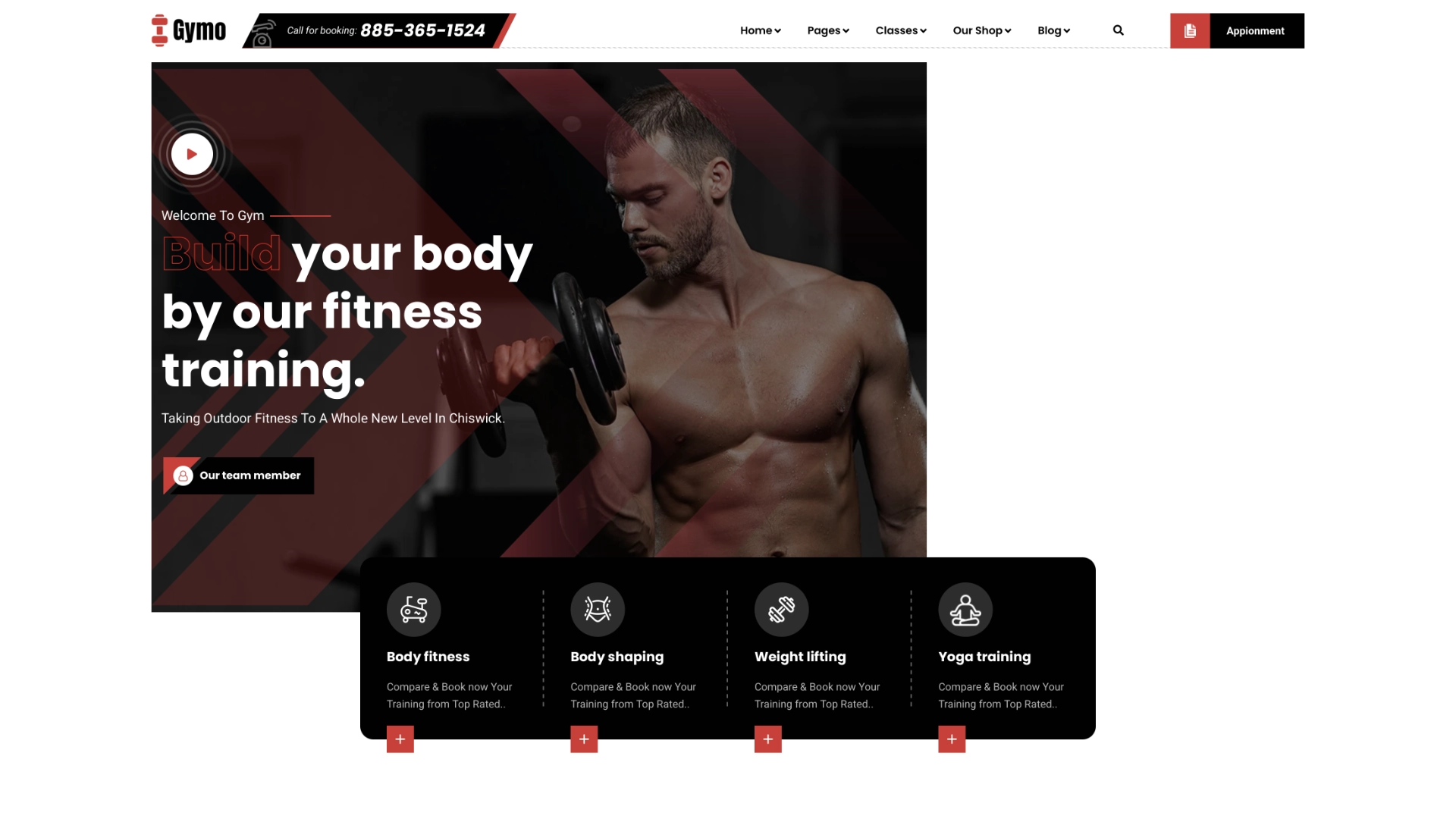 Gymo gym and fitness WordPress theme
