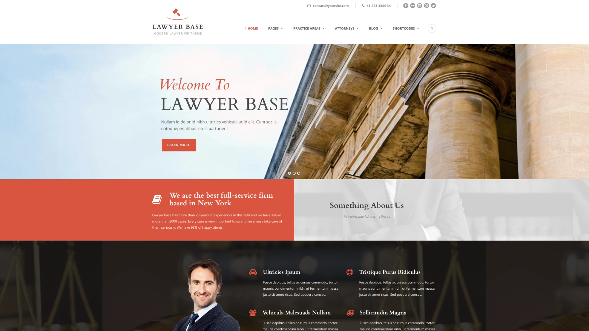 Lawyer Base WordPress theme for small law firms and solo attorneys